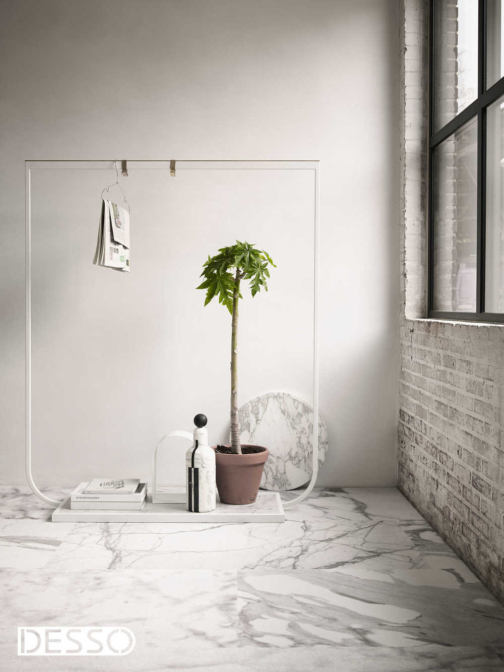 Desso Sense of Marble Carrara 1103 Vloerkleed Blind gebandeerd