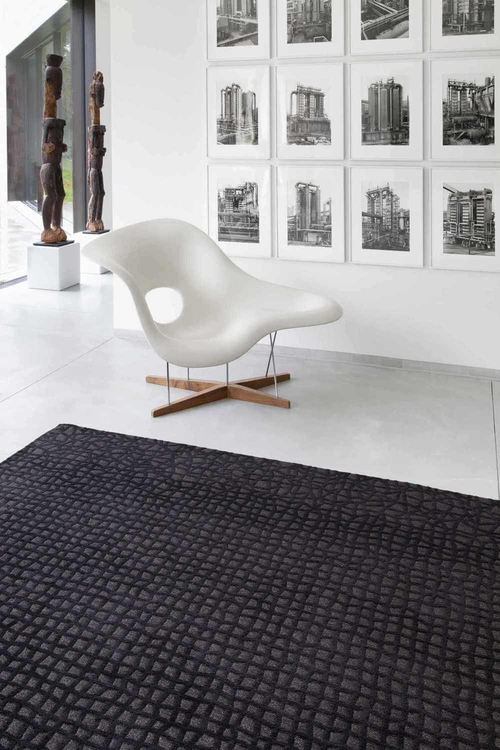 Louis de Poortere Structures Trammel - Oppian Black 9247 - Zwart Vloerkleed