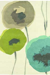 Vloerkleed Sanderson Poppies-Teal 45701 Vloerkleed Sanderson Poppies-Teal 45701